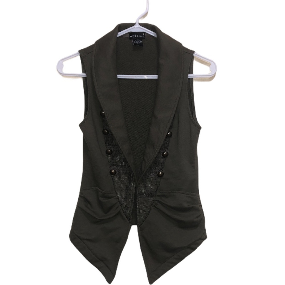 Wet seal olive green vest